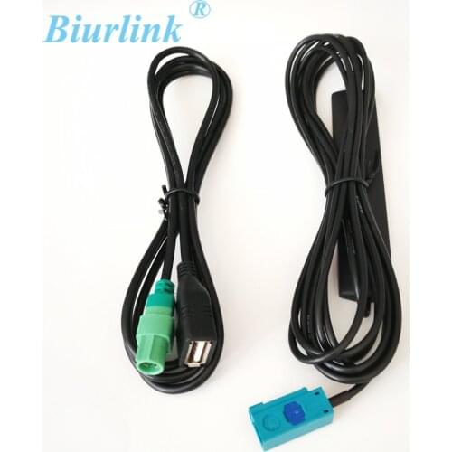 Biurlink 1Pcs USB Adapter Audio Cable ,1Pcs Fakra Antenna Adapter For BMW Series 3 Series Z X5 X6