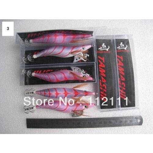 10pcs fishing lure, squid jigs , 3.5#,13.5cm,22g, packed with plastic box with card(NO.3)