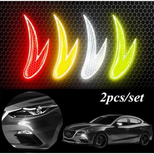 2 Pcs Universal Bicycle Car Night Luminous Waterproof Anti-collision Car Reflective Sticker Warning Strip