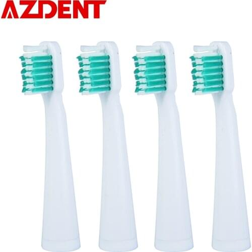 4pcs/bag Replacement Heads suit for AZDENT Electric Sonic Toothbrush Ultrasonic Heads Deep Cleaning for Adults Tooth Whitening