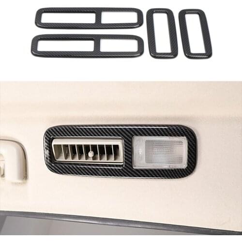 4pc Carbon Fiber Color Roof Air Conditioning Outlet Panel Cover Fit For 2007-2020 Mitsubishi Pajero V93/V97 Interior Auto Parts