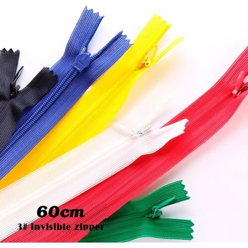 5Pcs 60Cm Invisible Zipper Secret Zippers For Clothes Tailoring Accessories Lace Zipper Diy Shoe Repair Knitting Zips For Sewing