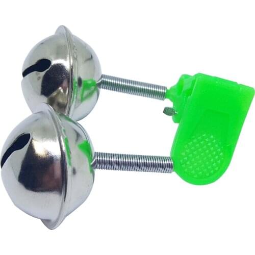5pcs/lot Fishing Alarm Twin Bells Fish Bite Alert Clip with LED Light or Chemical Light Sticks Night Fishing Accessories