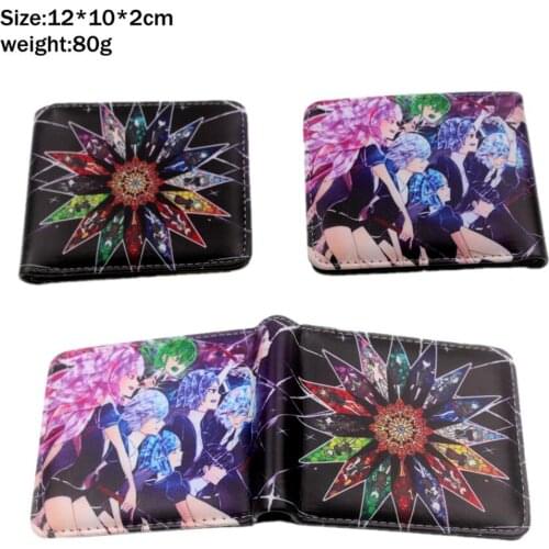 Anime Houseki no Kuni Phosphophyllitepu short pu wallet Bifold Photo Card Holder Layers Purse student leather Men Women Handbag