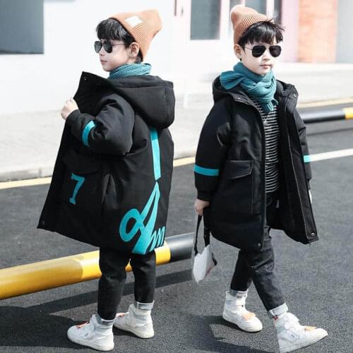Childrens clothing boys' winter clothing padded coat thick new style childrens western style long cotton coat big childr