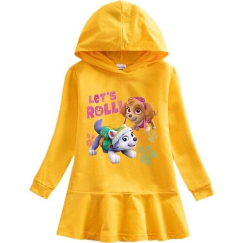 PAW PATROL Dresses Childrens Spring Autumn Cartoon Dress Kids Clothes Girls 10 To 12 Vestido Dresses Eleagant Big Girls Vestir