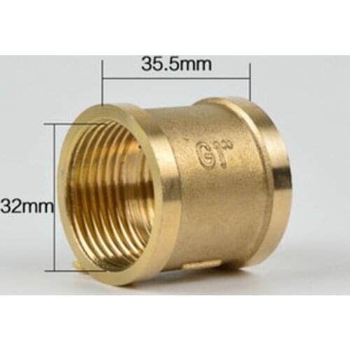 DN25 G 1" BSP Female Coupling Brass Pipe Fitting Connector Plumbing Adapter Length 35.5mm