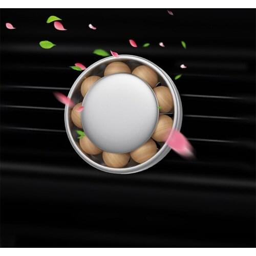 Dual-function Car Air Freshener Car Sun Visor Air Diffuser Solid Perfume Persistent Aromatic Decor Wooden Bead Air Purifier