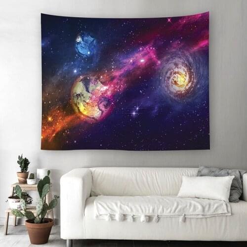 LYN&GY Galaxy Tapestry Space Wall Hanging Tapestry Mandala Wall Carpet Polyester Fabric Table Cloth Beach Towel 5 sizes Decor
