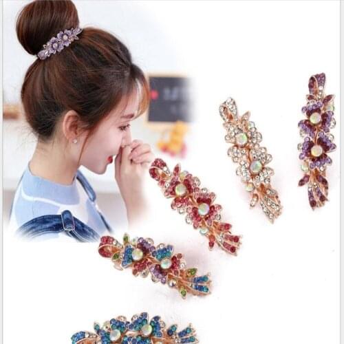 Korean Womens Small Spring-encrusted Top Clip Jewelry New Fashion Horizontal Clip Hair Accessories Hairpin