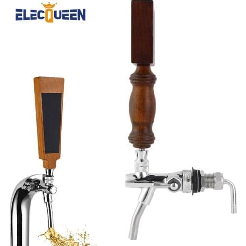 Craft Beer Taps with Personalized Beer Handle, Wooden Engraved DIY Beer Faucet Adjustable Flow Control Kegerator Kit Bar Decor