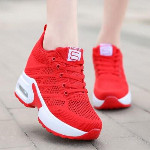 Women Fashion Running Shoes Comfortable Mesh Breathable Platform Sneakers Light Weight Outdoor Jogging Walking Sports Shoes