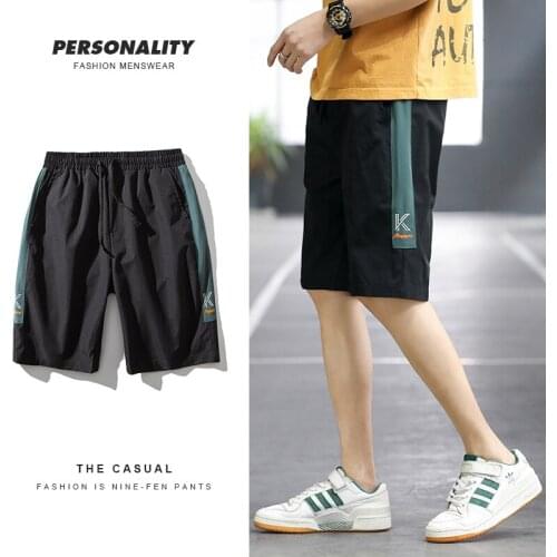 Summer Men Casual Shorts Loose Breathable Sweat Shorts Men 2021 New Fashion Color Matching Shorts Simple Mens Clothing S-4XL