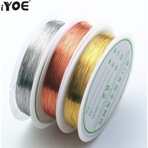 Copper Wire for Bracelet Necklace Jewelry Making Accessories 0.2/0.25/0.3/0.5mmDiy Craft Beading Wire Handmade Craft Beads Cord