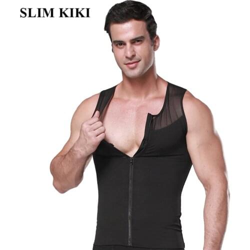 Men Body Slimming Tummy Shaper Belly Underwear Shapewear Waist Girdle Shirt White Black Nude Compression Shirt Corset Top Vest