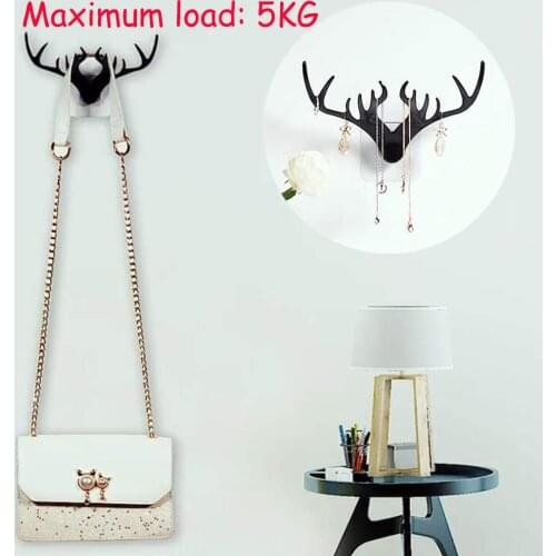 Wall Hanging Hook No Drilling Vintage Deer Antlers Wall Coat Rack Self Adhesive Display Hangers Key Wall Storage Horns Racks