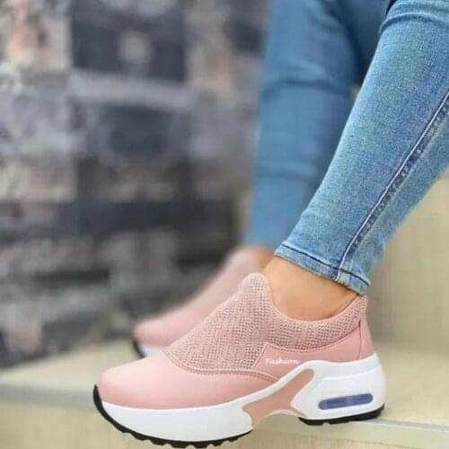 2021 New Women Fashion Air Cushion Shuttle Splicing Casual Sports Shoes Cover One Foot and Pedal Flat Bottom Hot Selling