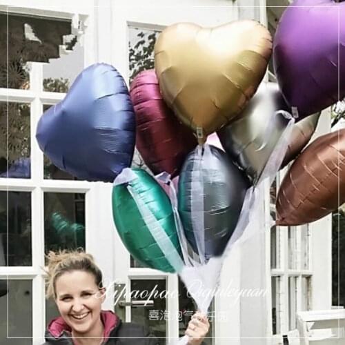 Solid Color 18inch Heart Aluminum Foil Balloon Baby Shower Child Birthday Party Wedding Decor Supplies Air Balloons 10pc/lot