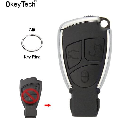 OkeyTech 3 Button Modified Remote Auto Smart Card Car Key Shell Cover For Mercedes Benz B C E ML S CLK CL GL W211 Battery Holder