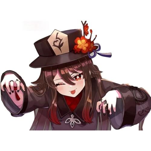 Personality Genshin Impact Hu Tao Hutao Car Accessories Stickers Vinyl DIY Decal Air Conditioner Sunscreen Decor Apply To Car