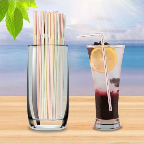 Drinking Straws Mixed Colors For Pearl Bubble Milk Tea Juice Drink Smoothie Party Plastic 21 cm x 1cm Bar Accessories 600pcs/Set