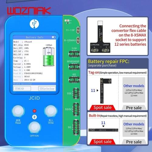 JC V1S Battery Repair Board Flex Cable for iPhone 11-12 Pro Max Repair Programmer Battery Read Write Remove Error Health Warning