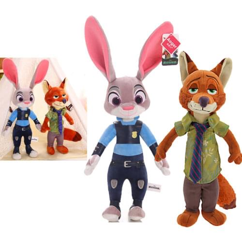 Zootopia Plush Toy Judy Doll Nick Doll Zootropolis Kawaii Plushie Anime Figure Cartoon Kids Room Decoration Childrens Gifts