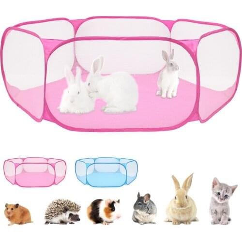Portable Pet Fence Foldable Small Dog Cat Rabbit Bunny Cage Animal Pet Gate Game Playground Fences for Pet Accessories Playpen
