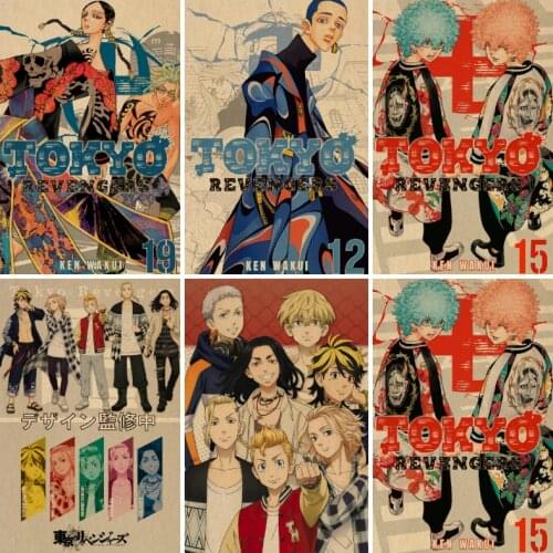 Anime Tokyo Revengers Retro Posters Anime Posters Canvas Painting Wall Poster Wall Art Picture Decoration for Living Room Decor