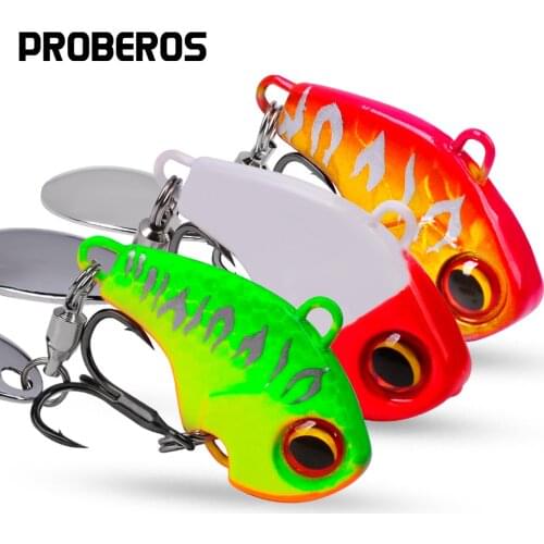 PROBEROS 50PCS VIB Crankbait Fishing Lures 6-10-15-21-28g Metal Spoon Jigging Spinner Baits for Bass Pike Trout Pesca Tackle