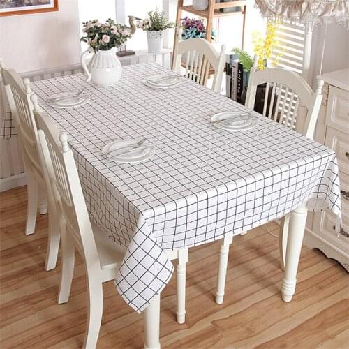 Simple Pastoral Plaid Table Cloth Cotton Linen Tablecloth TV Cabinet Home Decor Table Cover for Wedding Dining Table Runner