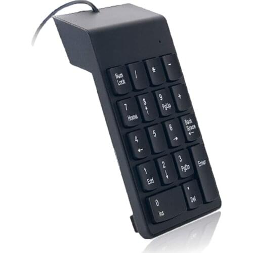 Wired USB Numeric Keypad Slim Mini Number Pad Digital Keyboard 18 Keys For Laptop, PC, Desktop, Notebook And More