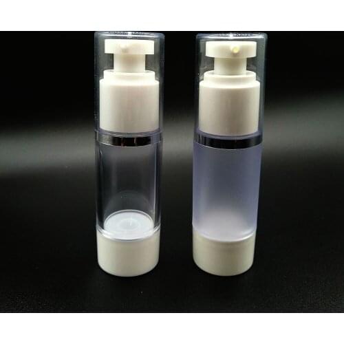 30ml transparent cosmetics travel packaging empty bottle airless lotionPress pump essential oil emulsion filled plastic bottle