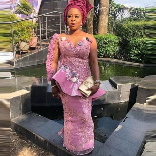 Sexy Sheer Neck Prom Dresses 3D flowers Long Formal Party Gown Arabic Aso Ebi Muslim Ruffles Applique Evening Dresses Plus Size