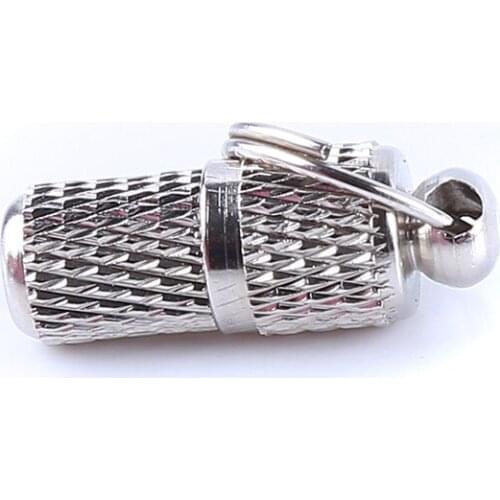 Silver Pet Pendant Dog Jewelry Pet Long Life Lock Address Label Bucket Storage Tube Pet Identification Card