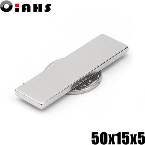 2pcs F50x15x5mm Super Powerful Strong Rare Earth Block NdFeB Magnet Neodymium N35 Magnets F50*15*5mm- Free Shipping