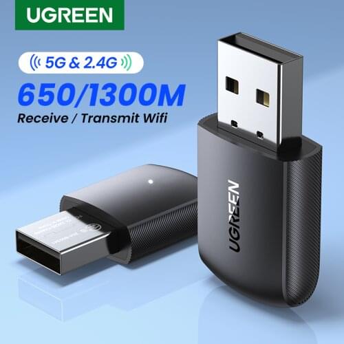 UGREEN WiFi Adapter 650Mbps 5G & 2.4G WiFi USB Adapter Network Card for Laptop Computer USB WiFi Antenna USB Ethernet Adapter