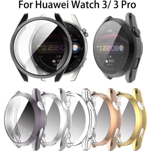 Protective Case For Huawei Watch 3 Pro Protector Cover For Huawei Watch 3 3pro 46MM 48MM Tempered Glass Screen Cover Film Bumper