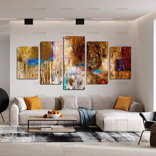 Yellow Abstract Painting Decorative Painting Hd Printing Home Bedroom Living Room Wall Art Decoration Frameless Style