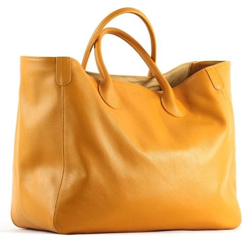 Genuine Leather Women Handbags In Europe and America New Natrul Cowhide Hand-held Fashion Ladies Large Handbags Shopping Bag