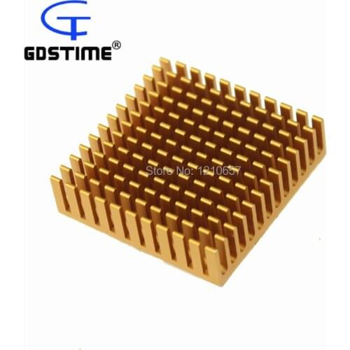 500PCS LOT 40x40x11mm Gold Aluminum Heat Sink for Computer LED Power Memory Chip TSUS
