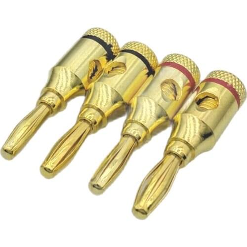 4mm banana plug for power amplifier audio system plug Gold-plated 4pcs/lot