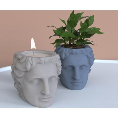 Concrete Alexander Flower Pot Silicone Mold Cement portrait Candlestick Aromatherapy Candle Cup Mold Gypsum Decoration Pot molds