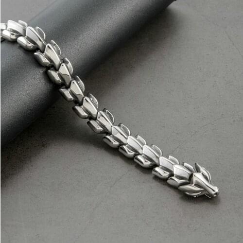 Stainless Steel Chain Bracelet Mens Bracelet Link Chain Gothic Style Bracelets Fashion Punk Punk Rock Men Jewelry