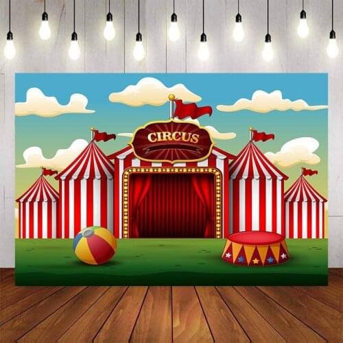 Circus Theme Birthday Party Backdrop Newborn Children Portrait Photography Background Circus Carnival Baby Shower Photocall Prop