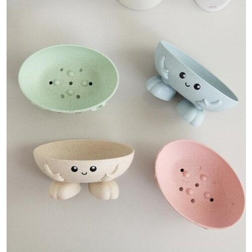 Childrens Toy Cartoon Shape Soap Box with Cover Draining Practical Easy Clean Soap Dish Bathroom Candy Colors Soaps Dish Box
