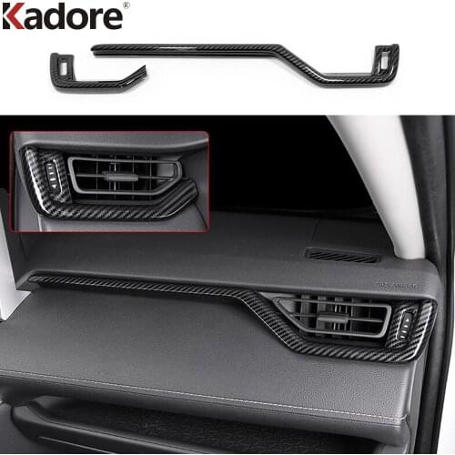 Interior Center Console Panel Cover Trim For Toyota RAV4 RAV 4 2019 2020 2021 Carbon Fiber Car Accessories 2pcs Left Hand Drive