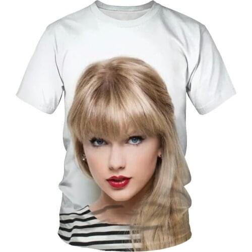 Summer White Short Sleeve New Retro Trendy Beauty T-Shirt 3D Funny Expression Mens Beauty Star Singer Music Shirt