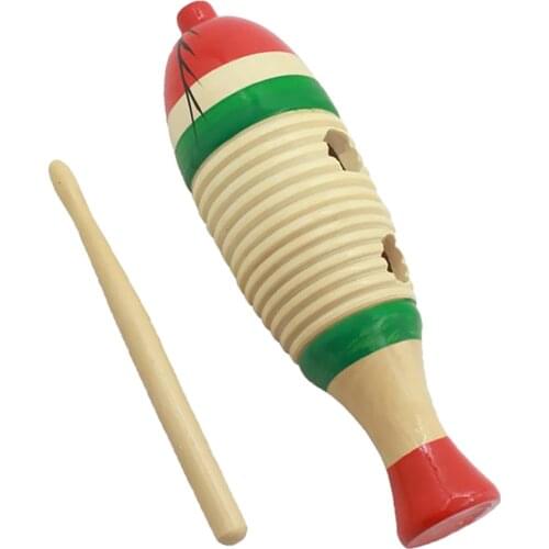 Exquisite Fish-Shaped Guiro Hand Percussion Toys Gift Craft Collection