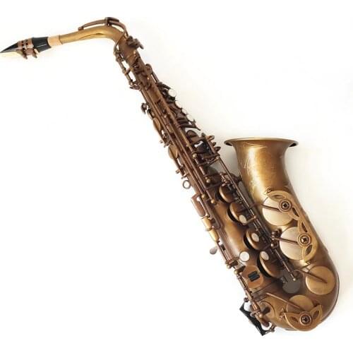 JM Unique Retro Alto Saxophone New Brass Antique Copper Eb Tune E Flat Musical Instrument Sax with Case Mouthpiece